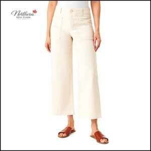 Curvy Wide Leg High-Rise Ankle Pants, Denim and Twill Options